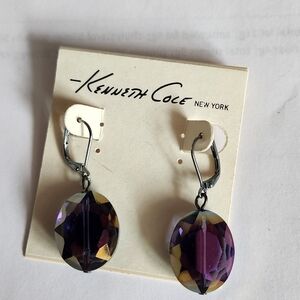 Kenneth Cole New York Amethyst and Gold Earrings
